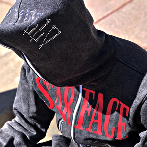 2026 Sweat à capuche zippé intégral pour homme en molleton 100% coton, 450 g/m², délavé à l'acide, effet vieilli, designs personnalisés - Product Image 2
