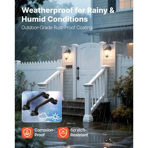 2 Piezas de Manijas Rústicas para Puerta de Granero, Acero al Carbono Resistente, Manijas para Puertas Exteriores con Revestimiento Antioxidante, Fáciles de Instalar - Product Image 3