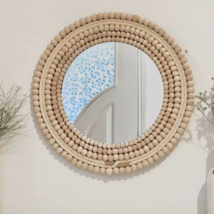 Espejos con marco de hueso de camello de color azul hechos a mano, ecológicos, con logotipo personalizado, marco de espejo con incrustaciones de hueso, diseño floral elegante - Product Image 1