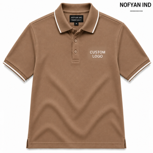 Polo en coton soyeux 60% frais à manches courtes, personnalisable avec logo brodé, uni pour homme, fournisseur de polos vierges - Product Image 1