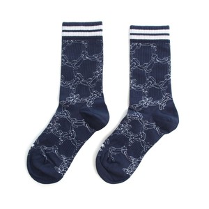 Calcetines Nuevos Estilo Casual para Adultos, Color Azul Marino con Diseño Floral, Tejidos con Spandex y Poliéster, Transpirables, Otoño 2026 - Product Image 1