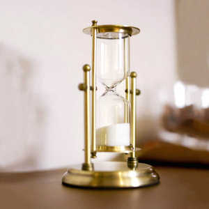 Vintage Handmade Brass Hourglass Sand Timer | Eco-Friendly Glass Sand <b>Clock</b> for Mindful Time Management Home Office Decor Gift - Product Image 3