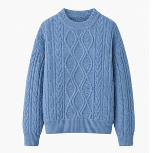 Breathable Men's Blue <b>Argyle</b> Winter Knitted <b>Sweater</b> Pullover <b>Sweater</b> Full Sleeve Thick Winter Wear Winter Knitted <b>Sweater</b> - Product Image 1