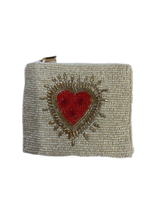 Premium luxury stylish good looking hand made beaded Heart design pouch Pink and Black beaded with color customized choice - Product Image 5