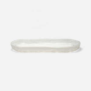 Modern Rectangle Resin Handmade Multi-Functional Serving Tray <b>Marble</b> Theme Customizable Color Size Wedding Diwali Jewelry Makeup - Product Image 1