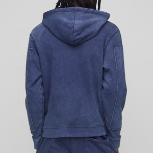 Ensemble de survêtement en molleton de coton 450 GSM avec fermeture éclair, logo personnalisé, vêtements de sport en deux pièces, jogging, OEM ODM, vente en gros aux États-Unis - Product Image 4