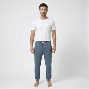 Pantalon boutonné à fente latérale pour hommes, pantalon de basket-ball détachable, pantalon de jogging d'entraînement actif avec rayure latérale pour hommes, vente en gros - Product Image 1
