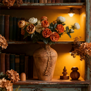 Vase en bois naturel 100% léger, artisanal et classique, designs personnalisés, marque Multi Craft, arrangement floral, salon - Product Image 4