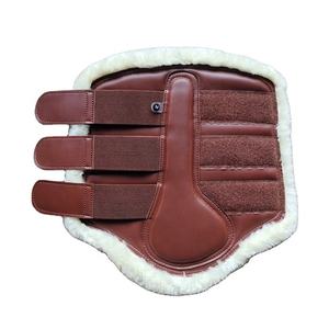 อุปกรณ์ป้องกันขาสำหรับม้า รองเท้าบูทหนังเทียมบุขนแกะสำหรับกระโดดข้ามเครื่องกีดขวาง รองเท้าบูทขนสังเคราะห์นีโอพรีน อุปกรณ์ขี่ม้า - Product Image 2