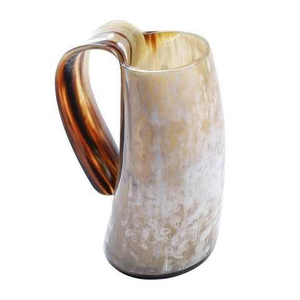 Jarra Rústica Vikinga de Cuerno para Cerveza y Cerveza Artesanal, Ecológica, Auténtica, Hecha a Mano, Acabado Pulido, para el Hogar, Clubes y Bares - Product Image 5