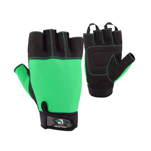 SAAB INDUSTRIES Half <b>Finger</b> Gym Gloves Leather Palm Weightlifting Training Adjustable Wrist <b>Strap</b> Unisex Fitness Gear - Product Image 3