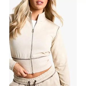 Survêtements de jogging tendance pour l'hiver, grande taille, fermeture éclair sur le devant, en molleton épais, vêtements de sport personnalisés pour femmes, ensembles de survêtements 2 pièces - Product Image 3