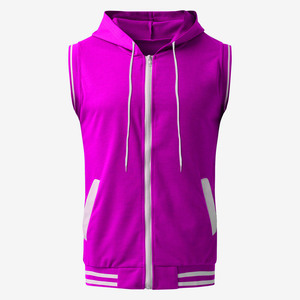 Sudadera con capucha sin mangas, gruesa, de algodón 100% lavado, personalizada, para gimnasio, deportes y fitness, con cremallera, para invierno, venta al por mayor - Product Image 4