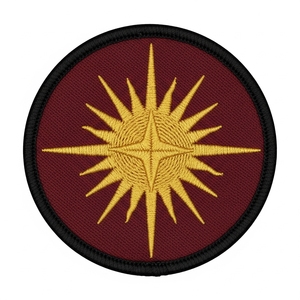 Emblema Masónico Bordado Color Granate con Doble Triángulo Negro y Símbolo Cuadrado, Insignia Termoadhesiva para Ropa de Logia - Product Image 6