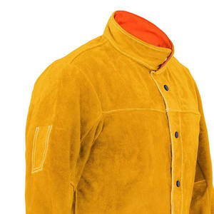 Veste de sécurité pour soudeur personnalisée en gros, veste de soudeur en cuir de haute qualité, vêtements de travail de sécurité - Product Image 4