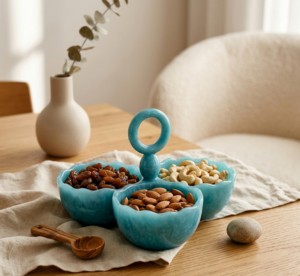 Modern Style Handmade Food Safe Resin Serving Bowl – Multi Layer Food Organizer for Party, Kitchen, Snacks and <b>Table</b> Display - Product Image 2