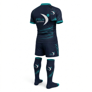 Tenue de rugby unisexe personnalisée de qualité supérieure, style professionnel, vêtements de sport 2026, polyester respirant, couleurs et logo personnalisables - Product Image 3