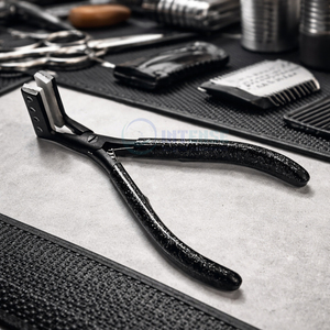 Pince classique pour extensions de cheveux, personnalisée en usine, argent et noir, 6 pouces, en acier inoxydable durable, outils pour extensions capillaires - Product Image 6