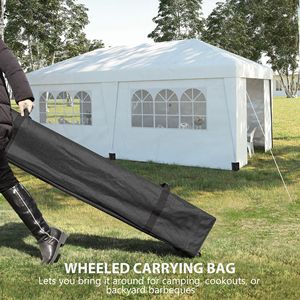 "20x10 Pop up <b>Canopy</b> <b>Tent</b> with Sidewalls Double Doors Wheeled Bag White" - Product Image 6