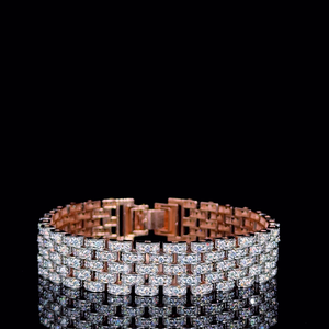 Pulsera de Lujo con 4 Hileras de Diamantes Moissanita, Estilo Hip Hop Bling, Joyería Masculina, Regalo Impresionante para Fiestas - Product Image 1