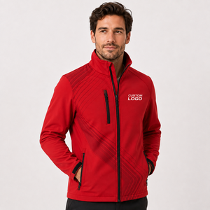 <b>Men's</b> Premium <b>Soft</b> <b>Shell</b> <b>Jacket</b> Stand Collar Full Zipper Custom Logo Front Lightweight Windproof Softshell <b>Jacket</b> - Product Image 3