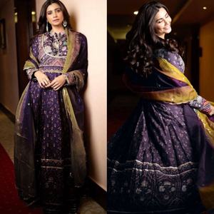 Vestido Anarkali de Muselina Pesada de Diseñador Fatema Fashion, para Ocasiones Especiales, Bodas Indias y Pakistaníes, Salwar Kameez para Mujer - Product Image 3