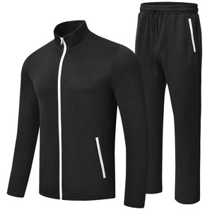 Ensemble de survêtement d'été respirant de haute qualité avec fermeture éclair, sweat à capuche zippé personnalisé en molleton et pantalon de jogging évasé - Product Image 1