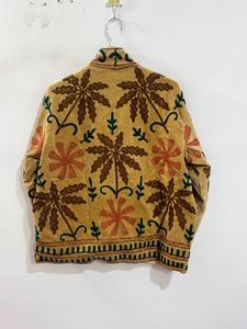 Multicolor Floral Embroidered <b>Velvet</b> <b>Jacket</b> Boho Ethnic Suzani <b>Velvet</b> <b>Jacket</b> Hand-Embroidered Floral Winter <b>Jacket</b> Traditional - Product Image 4
