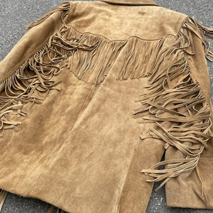 Chaqueta de Cuero para Mujer con Flecos, Diseño Personalizado al por Mayor, Chaqueta de Cuero de Gamuza con Flecos para Mujer, Ropa de Invierno a la Moda - Product Image 5