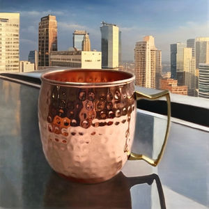 Mug à café en cuivre moderne avec motif personnalisable et boîte cadeau incluse - pour cadeaux d'affaires - Product Image 2