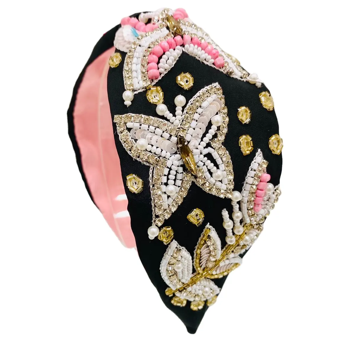 Accessori per capelli a farfalla annodati impreziositi a mano floreali alla moda personalizzati all'ingrosso per ragazze e donne