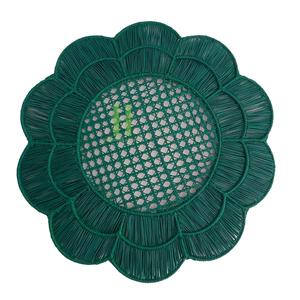 Handmade Bohemian Eco-Friendly Natural Seagrass Woven 35cm Diameter Dining Tea Holiday Christmas Kitchen <b>Table</b> <b>Mats</b> Pads Vietnam - Product Image 3