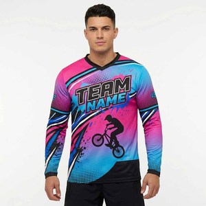 เสื้อเจอร์ซีย์ BMX ผ้าตาข่ายระบายอากาศ แขนยาว แห้งเร็ว ออกแบบเองได้ ปรับแต่งได้ โพลีเอสเตอร์ % - Product Image 5