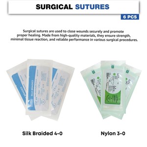 Medical Student Complete Suture Training Kit with <b>Silicone</b> Suture <b>Pad</b> 19 Pcs Set for Suture Skill Practice & Education - Product Image 3