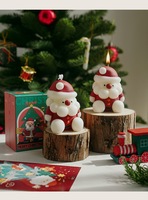 Bougie parfumée artisanale en forme de Père Noël, design mignon, idéale pour les fêtes, décoration de la maison, parfumée.