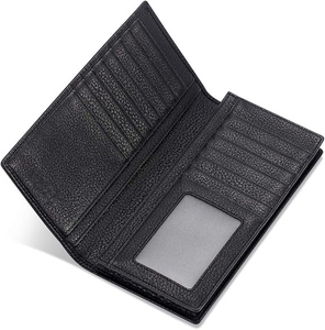 Portefeuille long léger pour homme en cuir véritable, design personnalisé, fabrication en usine, haute qualité, prix de gros professionnel, vente en gros - Product Image 3