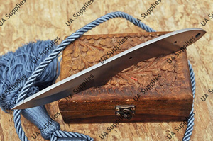 Couteau de camping professionnel en acier au carbone de haute qualité, couteau EDC Skinner à lame fixe, pointe tombante, manche intégral, forgé à la main, écologique - Product Image 3