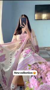 Pure Rasberry Silk Printed Mirror Work <b>Top</b> and Pant Set with Printed Dupatta Casual Wear for Women - Product Image 1