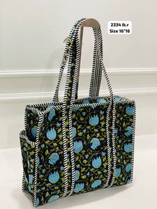 Sac fourre-tout à bandoulière matelassé floral de style mode pour femme, haute qualité, fermeture éclair, grande capacité, couleur personnalisable, toutes les options - Product Image 3