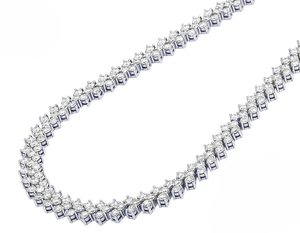 Moissanite Tennis <b>Necklace</b> <b>Double</b> Row Round Cut Sparkling <b>Necklace</b> Luxury Bridal Wedding Jewelry Elegant Womens Gift - Product Image 4