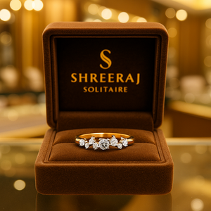 Minimalist 14K Gold Custom <b>Dainty</b> Lab Grown Diamond <b>Ring</b> with Round Brilliant Cut DEF Color VVS Clarity Rhodium Plated for Women - Product Image 5