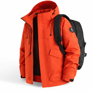 Winter Outdoor Windbreaker <b>Jacket</b> Waterproof Breathable Eco-Friendly Quick Dry Hooded Stand Collar Zipper <b>Plus</b> <b>Size</b> Lightweight - Product Image 1