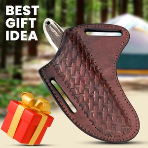 Couteau de chasse OEM économique, fait main, en acier râpé, type Bull Cutter, avec étui en cuir Pancake, couteau de cowboy avec holster - Product Image 4