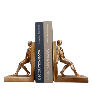 Lot de 2 serre-livres en aluminium doré, statue d'oiseau moderne, décoration créative pour la maison, le bureau, le salon, à prix réduit - Product Image 6