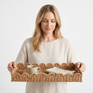 Plateau en rotin tressé moderne personnalisé, fait main, pour anniversaire, Bar Mitzvah, rangement alimentaire, plateau de service, prix de gros, collection de table - Product Image 1