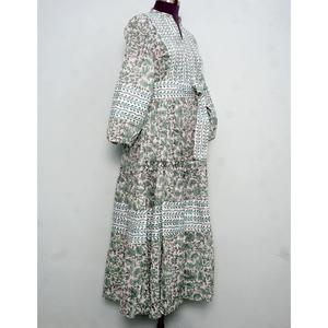 Robe longue trapèze confortable et légère pour femme, élégante, simple, à manches longues, en dentelle florale, unie, imprimée numériquement, tricotée - Product Image 5