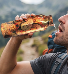 High Quality <b>Copper</b> Bohemian Printed Water <b>Bottle</b> Eco Friendly Perfect For Daily Hydration Fitness Yoga Travel Office Home Use - Product Image 3