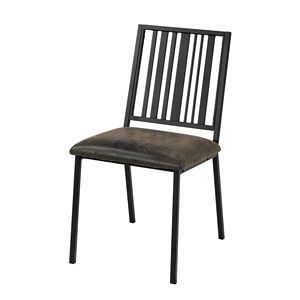 Juego de 2 sillas de comedor con respaldo de listones en color marrón y negro - Product Image 1