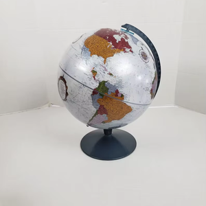 ลูกโลกโลหะงานฝีมือชิ้นเอก พร้อมทวีปทวีปต่างๆ ที่วาดด้วยมือบนเหล็ก และแกนโลหะแบบทำเก่าเพื่อความสวยงามสไตล์วินเทจ - Product Image 1