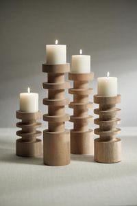 Handcrafted Wooden <b>Candle</b> <b>Holder</b> Set of 3 Minimalist Wooden <b>Candle</b> Stand Rustic Tabletop Wooden <b>Candle</b> <b>Holder</b> - Product Image 6